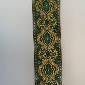Jacquard bånd - Grønn og Gull