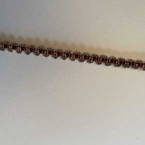 Besetningsbånd Gull/Burgunder 7mm